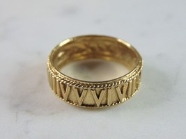 Womens Vintage Estate 10K Yellow Gold Modernist Ring 4.8g E732 - £298.38 GBP