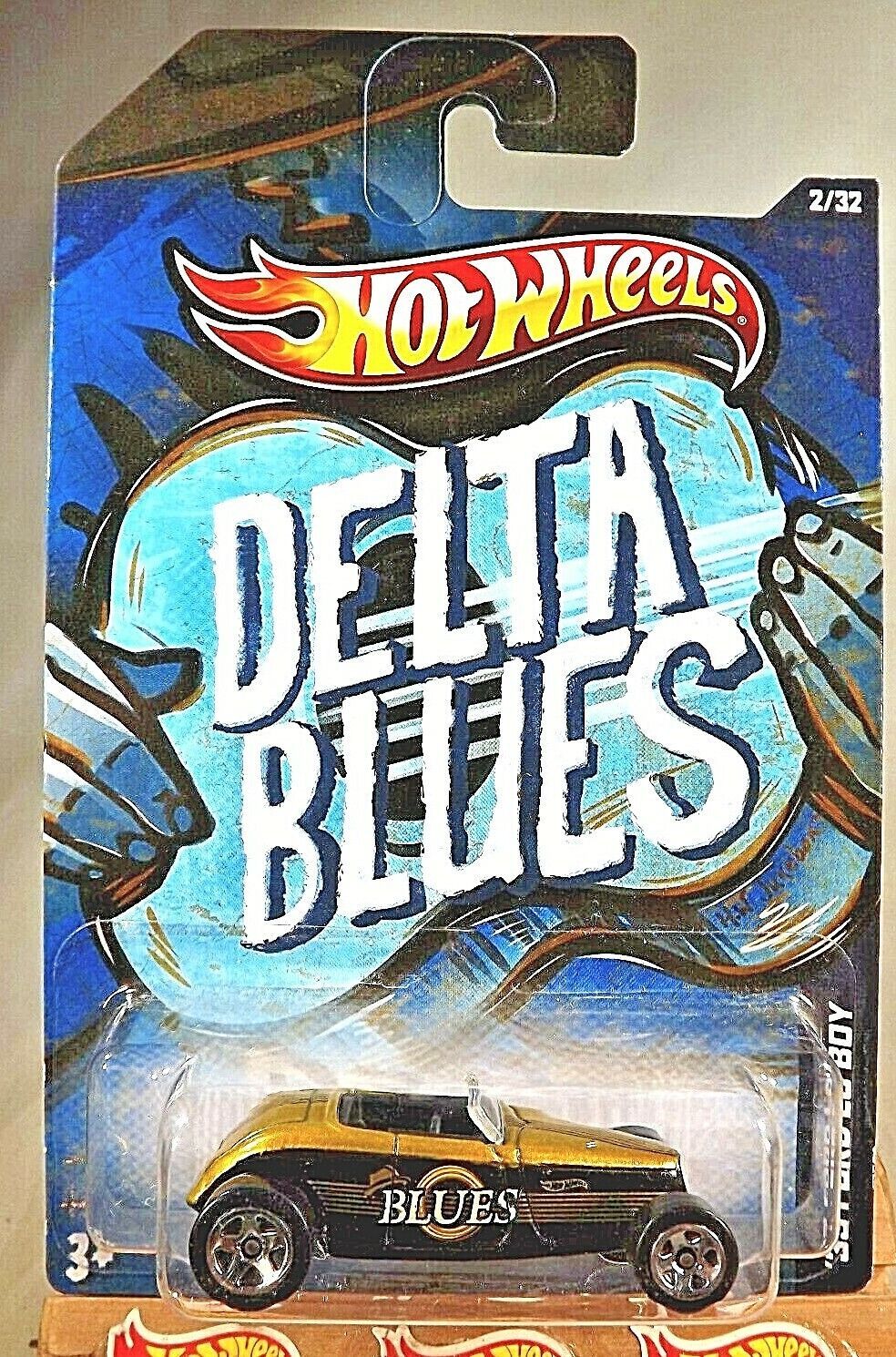 2013 Hot Wheels Jukebox-Delta Blues 2/32 '33 FORD LO-BOY Gold-Black w/Chrome 5Sp