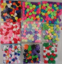 POM POMS Multicolor Christmas Easter Halloween Valentine 3/8&quot; to 1-1/4&quot; 60-90/Pk - £2.42 GBP