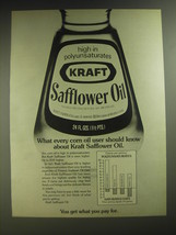 1974 Kraft Safflower Oil Ad - What every corn oil user should know about Kraft - $18.49