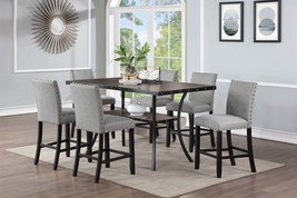 Arcachon 7-Piece Counter Height Dining Set in Wood Finish and Cuhioned C... - $1,098.00