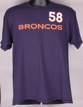 Von Miller 58 Denver Broncos Shirt-Blue-L-NFL Football-Reebok-Tee-Super Bowl MVP - £14.88 GBP