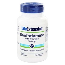 Life Extension Benfotiamine with Thiamine 100 mg., 120 Vegetarian Capsules - £12.60 GBP