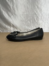 Dana Buchman Loafers Black Leather Moc Toe Buckle Flats Women’s Size 9 M - £19.61 GBP