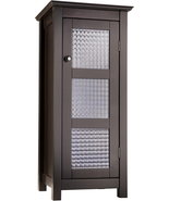 Elegant Home Fashions Chesterfield Wooden Floor Cabinet with Waffle Glas... - $3,800.85 MXN