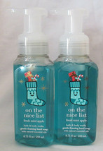 Bath &amp; Body Works Foaming Hand Soap Lot Of 2 On The Nice List Fresh Mint Apple - £20.00 GBP
