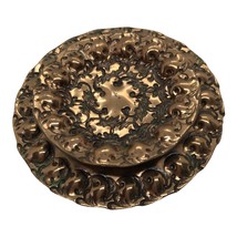 GRET BARKIN Copper Brooch Vintage Pin Round Hand Wrought Textured 3D Mod Geo - £11.42 GBP