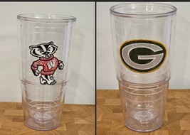 Tervis Green Bay Packers &amp; Wisconsin Badgers 24 Oz.  Double Walled Tumbler! - £14.89 GBP