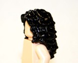 Minifigure Custom Toy Black Long hair piece - $1.40