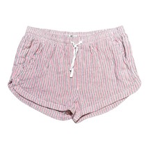 Billabong Womens Pink &amp; White Striped Shorts Size L Stretchy Beach Lounge Wear - £14.43 GBP