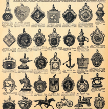 1969 Gold Filled Gents Charms 1901 Repro Advertisement Sears Jewelry DWU16J - €17,24 EUR