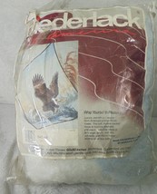 Vintage Biederlack Blanket Throw Bald Eagle Reversible 60&quot; x 80&quot; Made In USA - £31.66 GBP