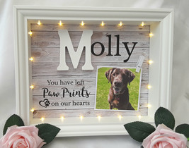 28cm x 23cm Personalised Pet Loss Frame,Pet Loss LED Frame,Dog collar frame,Cat  - £31.97 GBP