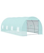 Outsunny 20x10x7 Walk-In Tunnel Greenhouse Kit, 8 Windows, Steel Frame - $4,232.43 MXN