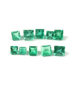Natural Zambian Emerald Square Faceted Gemstone Wholesale Lot Size 3.5mm... - $319.99