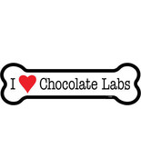 I Heart (Love) Chocolate Labs Dog Bone Car Magnet  2&quot;x7&quot; USA Made Waterp... - £3.92 GBP