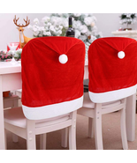 4Pc Red Hat Dining Chair Slipcovers,Christmas Chair Back Covers Kitchen ... - $335.38 MXN