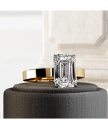 3 Ct Elongated Emerald Cut E VVS2 Lab Grown Diamond Ring / 3.5MM Wide Ci... - €2.857,88 EUR