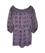 New Anthropologie Traffic People Off The Shoulder Retro Lilac Floral Romper - $55.91 CAD
