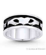 Irish Claddagh Charm Love Promise Ring 7mm Eternity Band in .925 Sterlin... - $36.64 CAD+