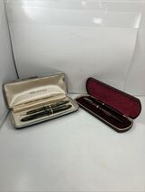 Sheaffer 500 Feather Touch Pen &amp; Pencil Set Red &amp; Green Striated LOT OF TWO - $123.70