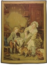 3 x 5 Tapestry Son Feeding Dog Country Scene Wool, Flat Weave Handmade Rug - £603.13 GBP
