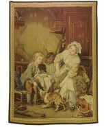 3 x 5 Tapestry Son Feeding Dog Country Scene Wool, Flat Weave Handmade Rug - £604.06 GBP