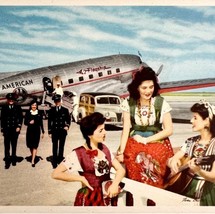 American Airlines Pilots Flagship Plane Postcard In Flight c1930-40s PCB... - $34.99