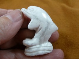 (Y-DOL-JU-571) White Howlite DOLPHIN JUMPING Porpoise gemstone gem stone carving - £11.19 GBP