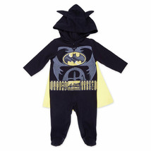 Warner Bros Batman Baby Zip Coverall Bundle Cape Hood Costume 0-3m Newborn NWT - £8.00 GBP