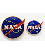 Lot 2 NASA Logo Enamel Pins Meatball Design Space Program Astronaut Aero... - $30.87 CAD