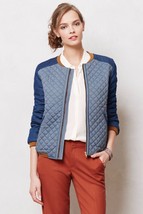 NWT ANTHROPOLOGIE BLUE QUILTED CHAMBRAY JACKET by VALENTINE GAUTHIER PAR... - £87.64 GBP