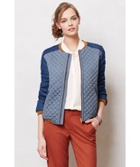 NWT ANTHROPOLOGIE BLUE QUILTED CHAMBRAY JACKET by VALENTINE GAUTHIER PAR... - £87.71 GBP