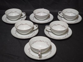 Vintage Noritake Graywood Coffee / Tea Cup &amp; Saucer - Set Of 6 - Circa 1960 - $26.71