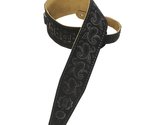 Levy&#39;s Leathers PMS44T03-BLK Hand-Brushed Suede Guitar Strap with Paisle... - £36.33 GBP