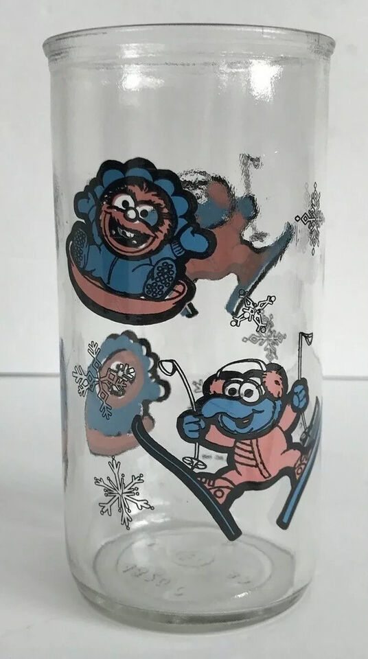 1989 Muppet Babies Gonzo - Animal 14oz Jam Jar Collector Glass Winter Jim Henson - $13.74