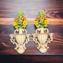 Homco Double Candle Wall Sconce Urn Flower  Set of 2 VINTAGE 1965 - $49.45