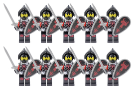 Medieval Castle Kingdom Knights Red Dragon Knights A x10 Minifigures Lot - £14.34 GBP