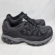 Sketchers Steel Toe Work Shoe Sneaker Size 7.5 77055W Black Charcoal Memory Foam - £27.94 GBP