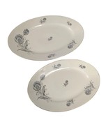 Vtg Set 2 Thomas Germany Gray Tulip 12&quot; 15&quot; Oval Serving Platters 7510 R... - $53.22