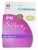 Ladies L&#39;eggs Silken Mist Pantyhose Nude S B Sheer Womens Hosiery Contro... - $6.50