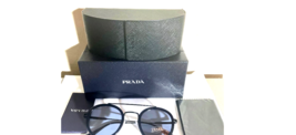 Prada unisex sunglasses spr 56x round lenses black frame made in Italy - £232.85 GBP