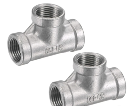 5 Pcs, 3/8" 150 Female NPT Tee Cast 304 Stainless Steel Pipe Fitting - $33.83