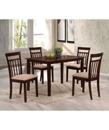 Samuel 5Pcs Dining Set, Beige Microfiber &amp;Espresso Finish - $10,884.20 MXN