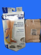 Truform Compression Stockings Open Toe Medium Beige Knee High Firm 20-30... - $13.95