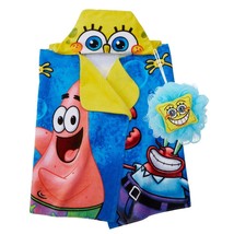 Spongebob, Patrick and Mr. Krabs Hooded Towel and Loofah Set, 24&quot; X 50&quot; - $19.79