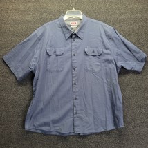 Wrangler Shirt Men’s Sz 2XL Heavy Work Short Sleeve Flex For Comfort Button Down - £14.52 GBP