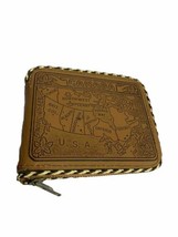 Vintage 70’s Brown Map Of Canada Valhyde Leather Bifold Wallet - £8.06 GBP
