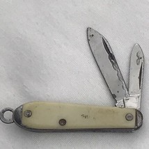 Pocket Knife Vintage Dual Blade Folding Advertising Colonial Knives Worn - $9.89