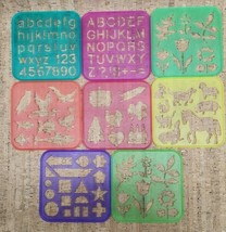 8 Vintage Tuppertoys Stencil Art Set Letters Holidays Animals Shapes - €26,48 EUR